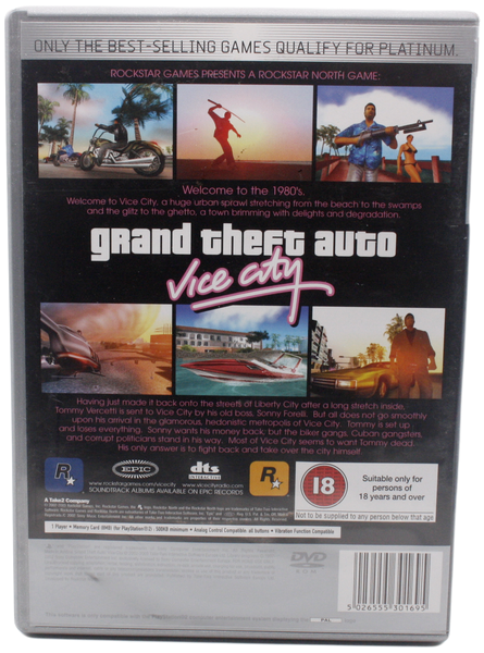 Grand Theft Auto : Vice City (Uden Manual) (Platinum) (PS2)