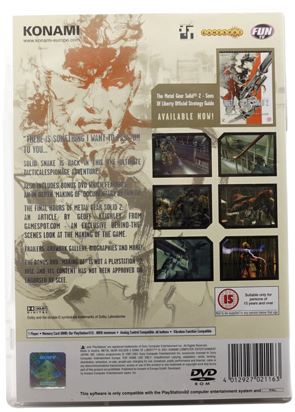 Metal Gear Solid 2 : Sons of Liberty (incl. bonus dvd) (PS2)
